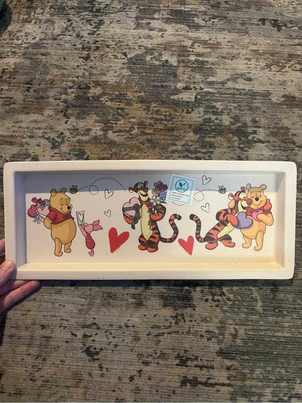 Winnie the Pooh & Friends Decorative Tray - Pink, Red, Yellow Recycled Material